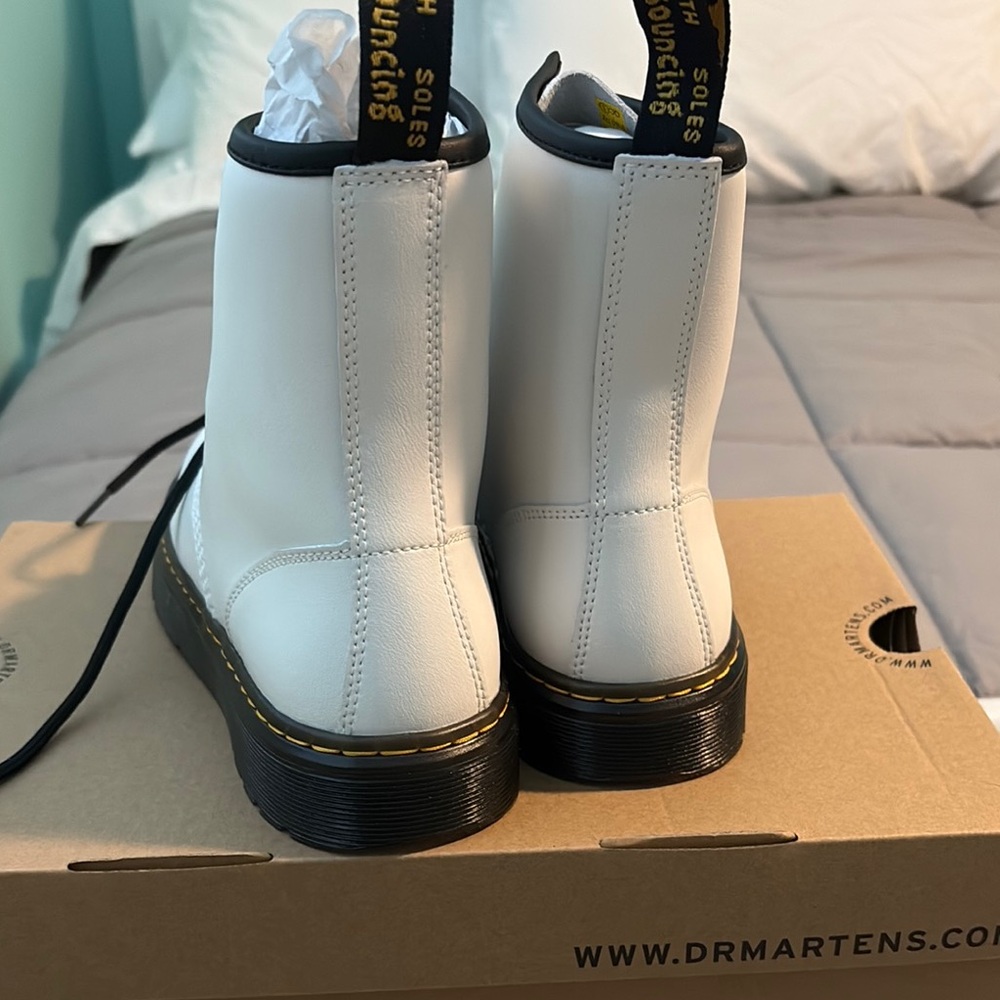 Dr. Martens White Leather Women's Boots - Picture 2 of 4